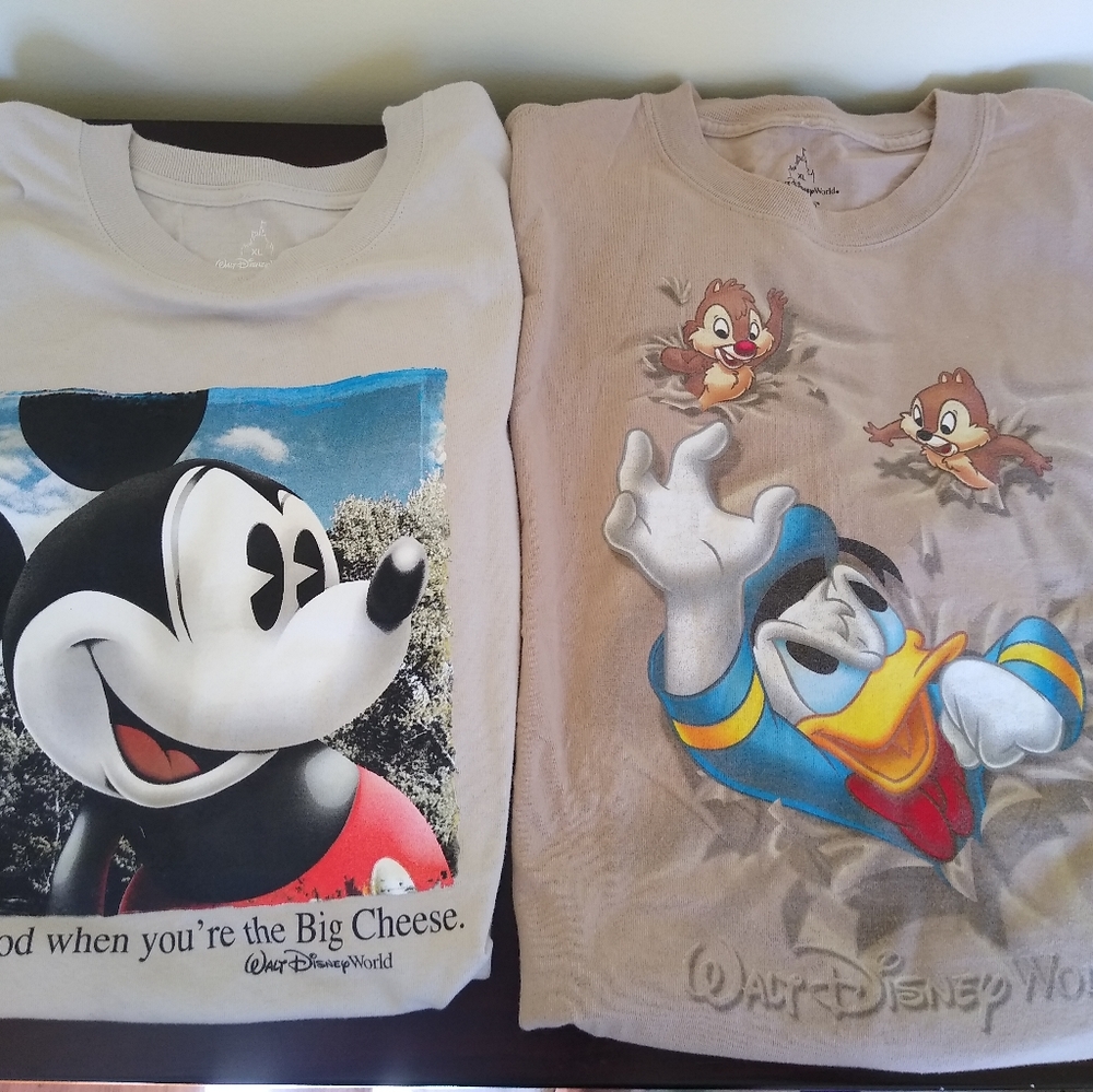 **Sold on eBay**2 Walt Disney World T-shirts XL - Picture 1 of 6